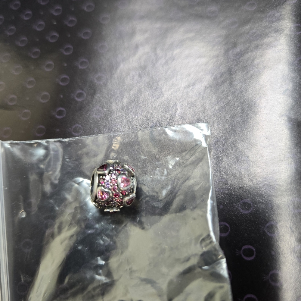 Silver and Pink Charm Bead